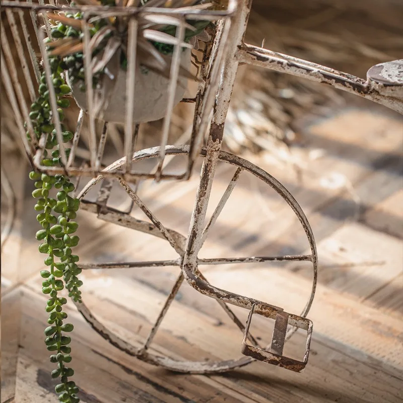 American Country Wrought Iron Retro Old Bicycle Ornament Light Luxury Creative Soft Decor for Living Room Home