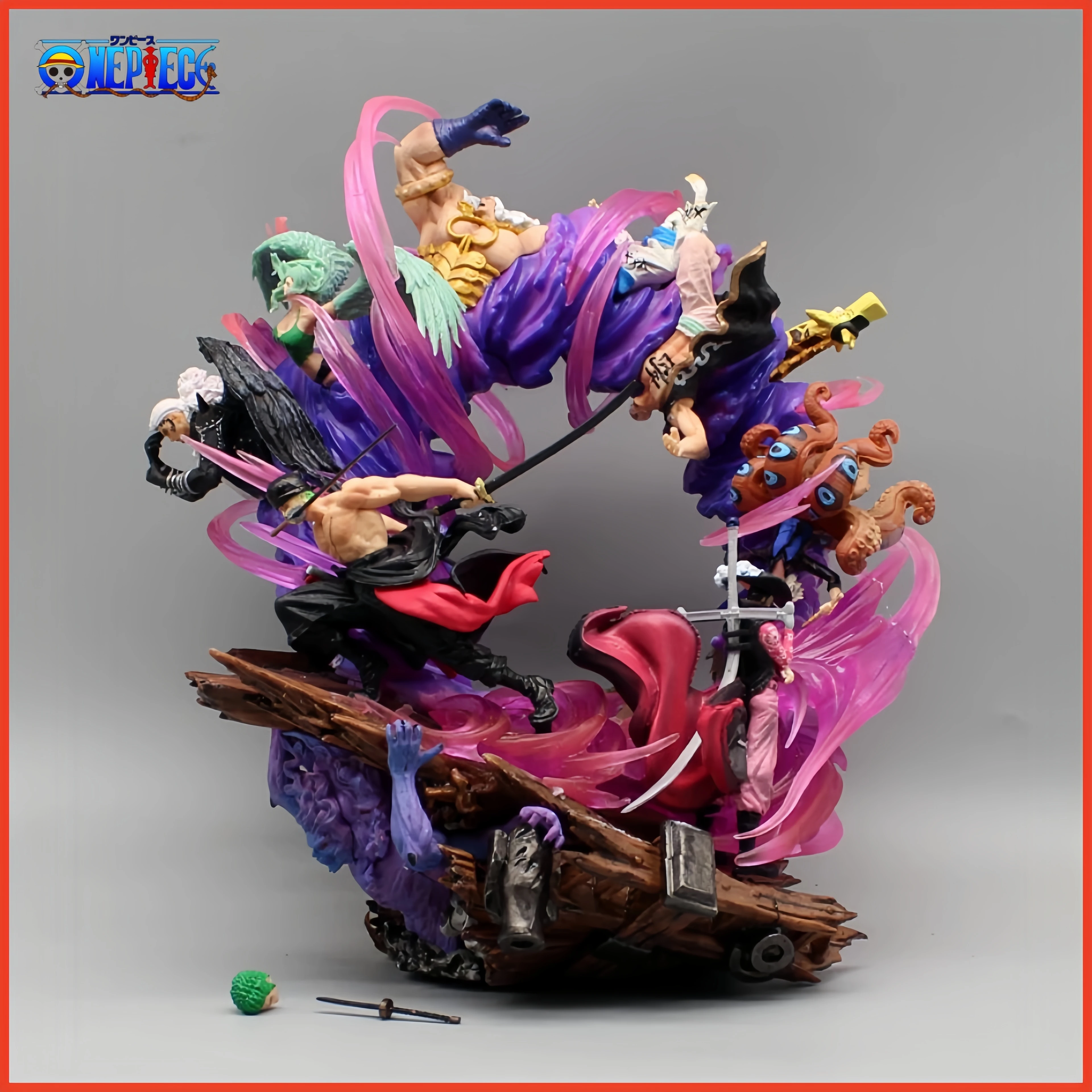 

24cm One Piece Zoro Figure PVC Figurine Gk Anime Figures Onigashima King Of Hell Statue Collectible Model Decoration Gift Toys