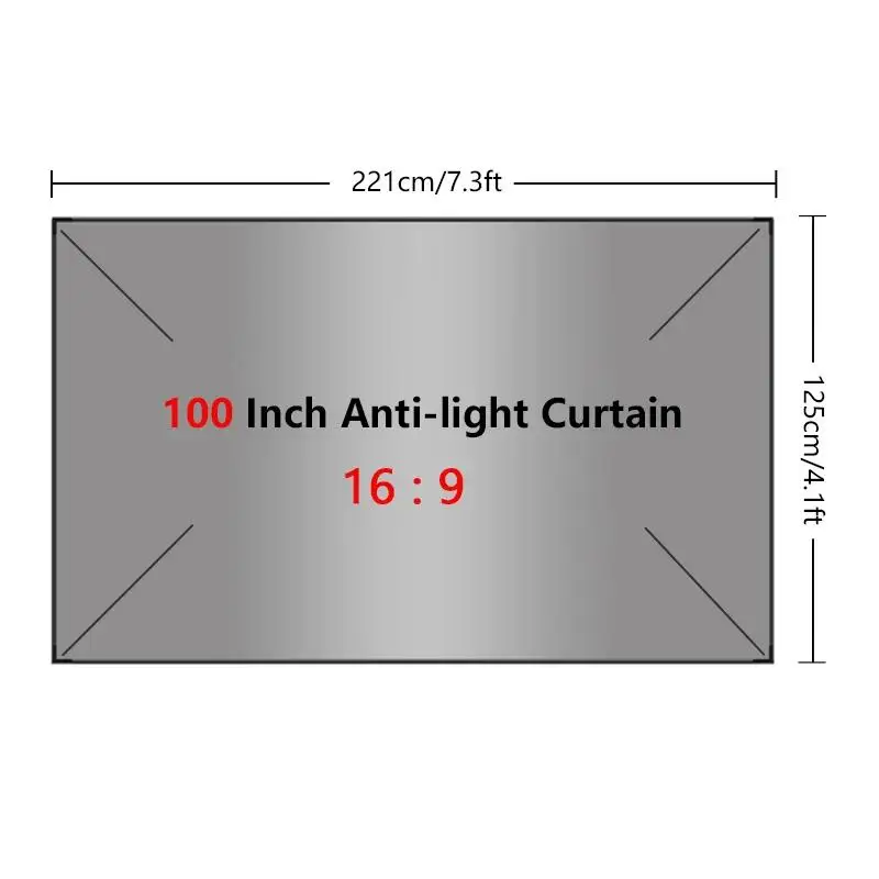 

Simple Projector Curtain Home Set Display Projection Screen Theater Office 16:9 HD for Household Bedroom Accessories