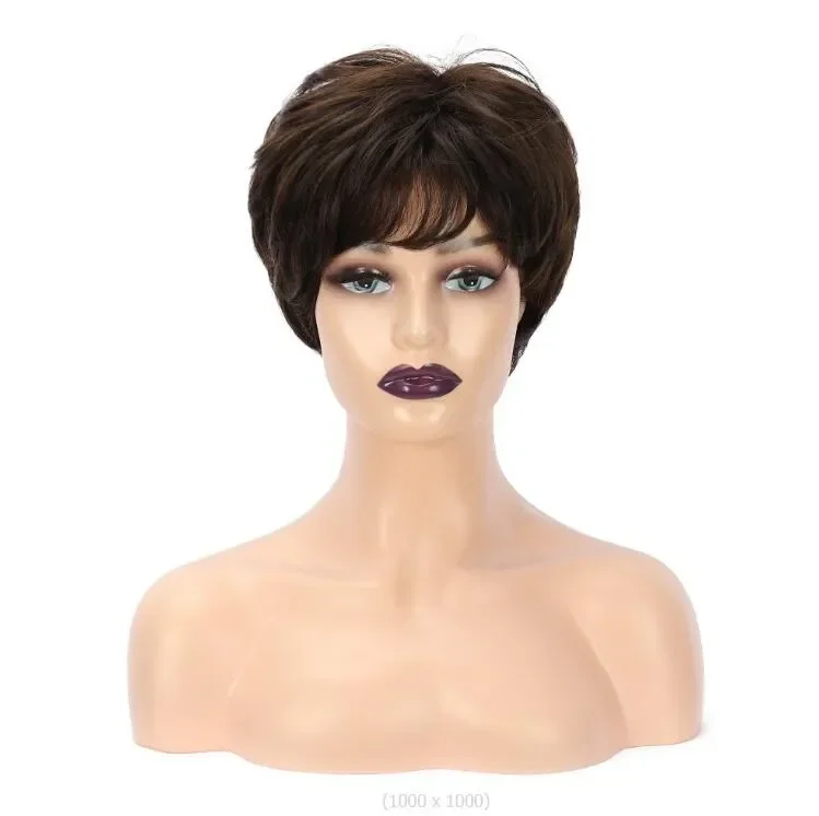 Stylish Women\'s Short dark brown Cosplay Full Hair Wig