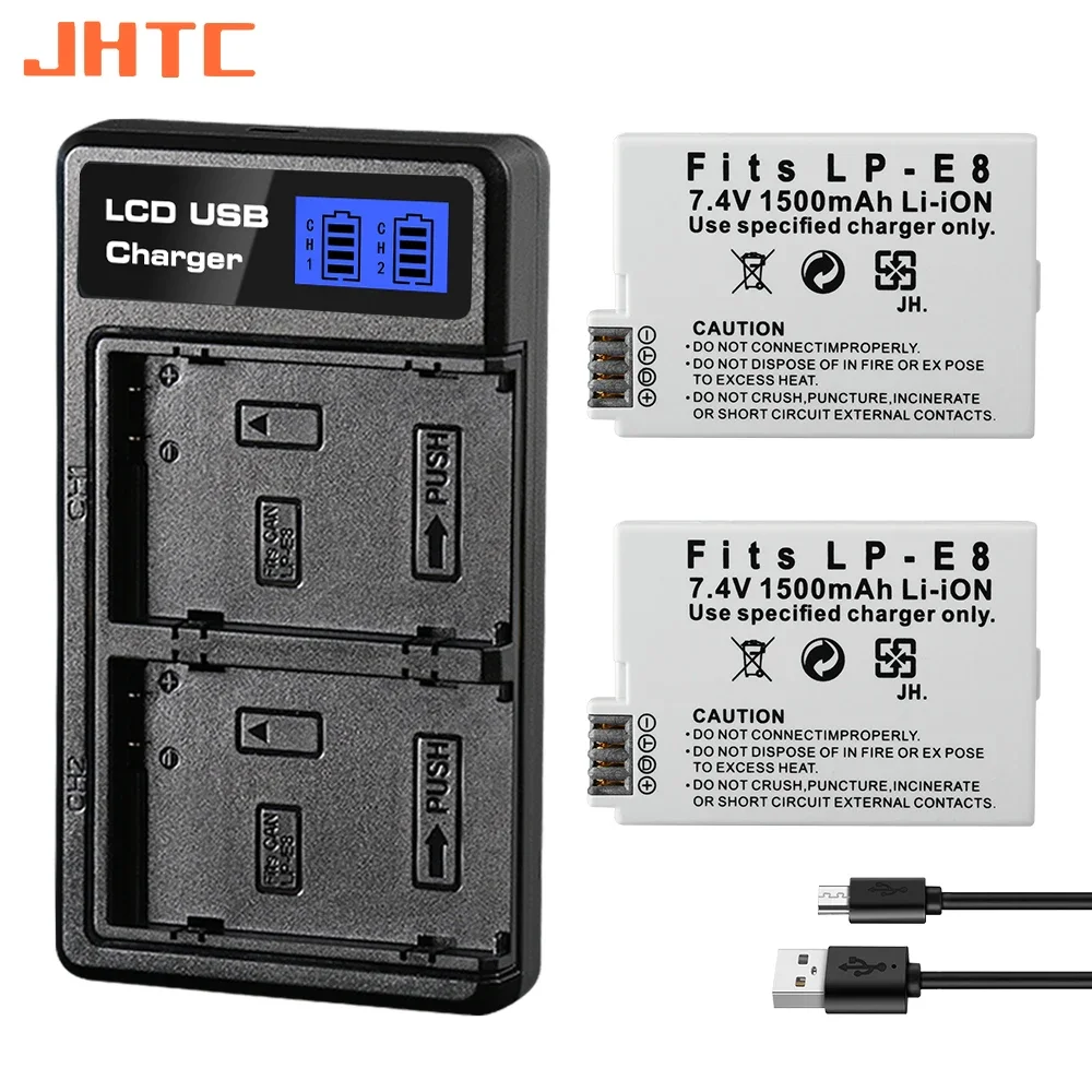 

LP-E8 E8 Battery for Canon EOS 550D 600D 650D 700D Rebel X4 X5 X6i X7i T2i T4i T5i T3i LP E8 LPE8 Camera Battery Charger