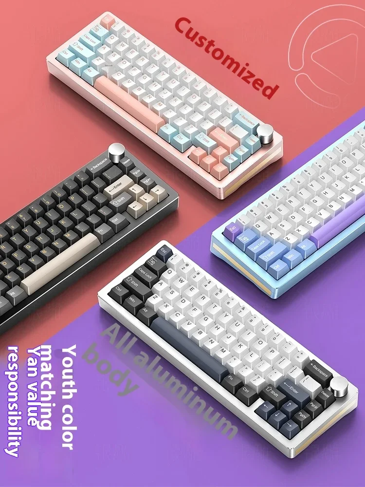 Imagem -03 - Yindiao-teclado Mecânico Y65 Liga de Alumínio Rgb Acessórios do Jogo Hot Swap 66 Chaves Ergonômico pc Gamer Escritório