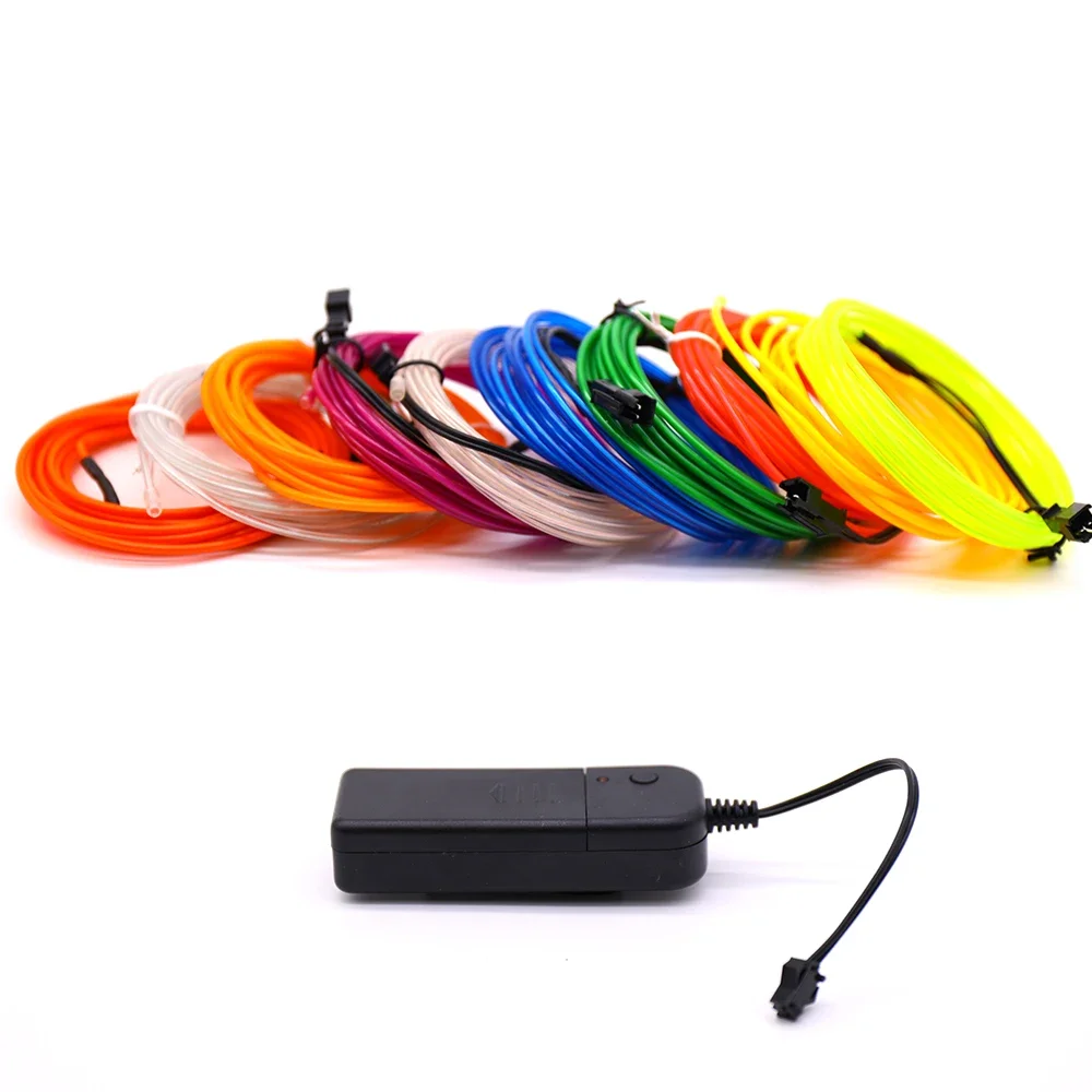 EL Wire 1M/2M/3M/5M/10M Flexible Neon Licht  Draht Led Dance Party Atmosphäre Decor Lampe RopeTube Wasserdichte Mehrfarbige