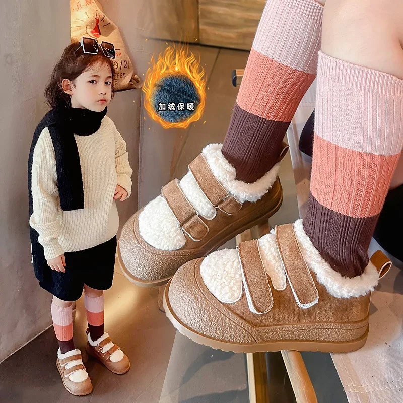 Girls Shoes Winter Baby Boy Girl Boot Infant Shoe Child Plush Boot Comfortable Anti-Slippery Kid Casual Shoe Princess Plush Shoe