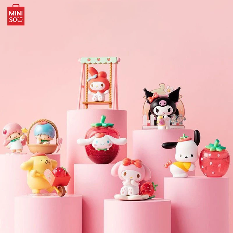 In Stock Miniso Sanrio Characters Strawberry Manor Series My Melody Kuromi Cinnamoroll Pachacco Anime Model Gift Toys