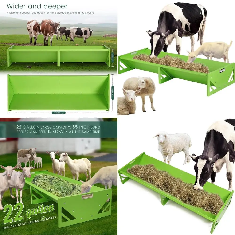 

Большая металлическая кормушка на 55 кг для скота, подходит для крупного рогатого скота, коров, овец, коз, свиней и оленей