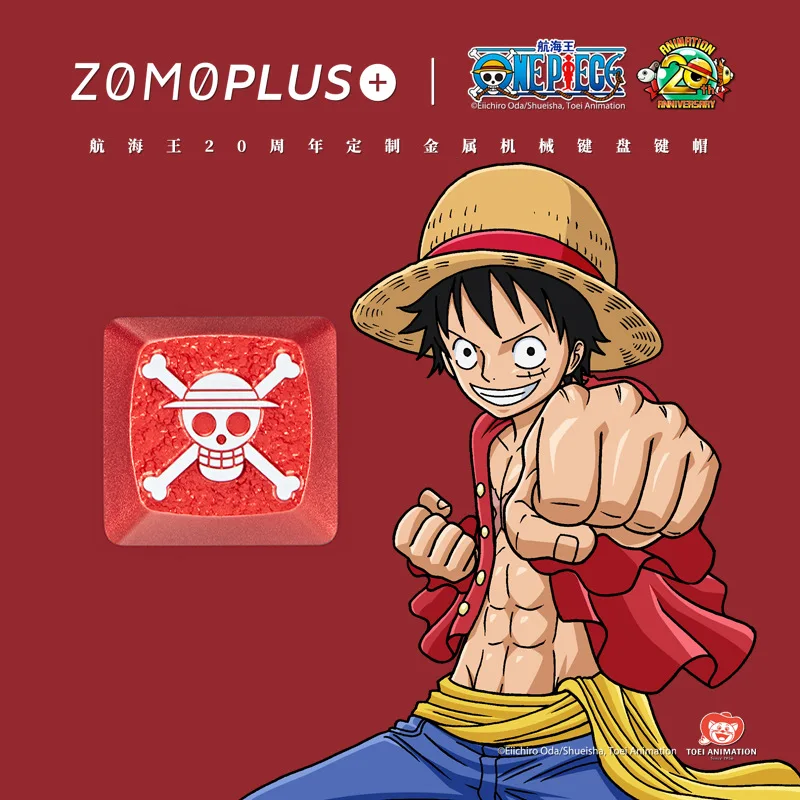 Zomo Anime One Piece Luffy Aluminum Alloy Mechanical Keyboard Personalized Transparent DIY Keycap Toy Collection Hobby Gift