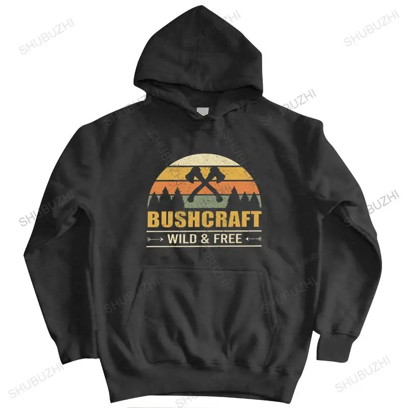 Bushcraft Wild And Free zipper for Men hoodies jacket Pure Cotton hoody Outdoor Survival hiking camping bushcrafter sweatshirt