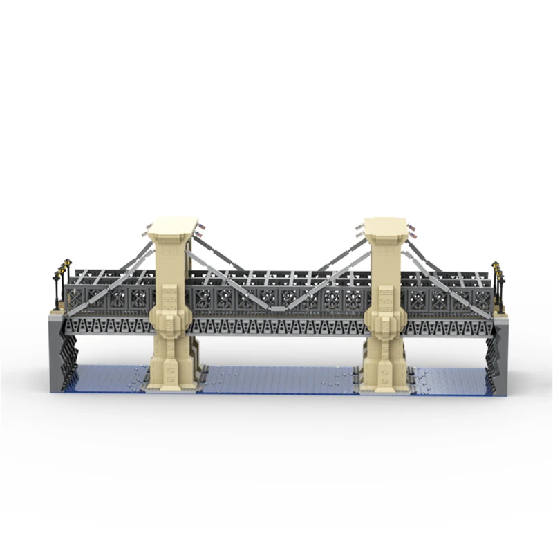 MOC-155290 City Road Brooklyn Bridge New-york Building Model Mini Building Block Parts Assemble Toys Set Children's Bricks Gifts