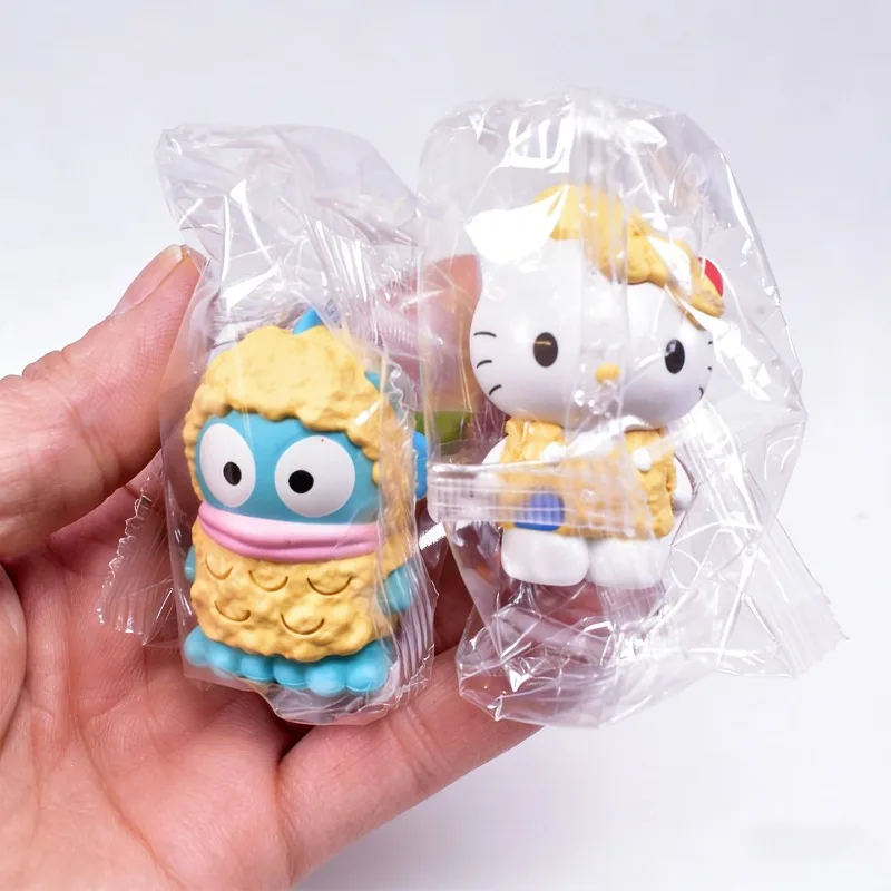 Personajes Kawaii Kts Cinnamoroll My Melody Hangyodon, Figura Coleccionable de Mascota con Temática de Comida, Estilo Tempura, Modelo de Juguete, Decoración de Escritorio