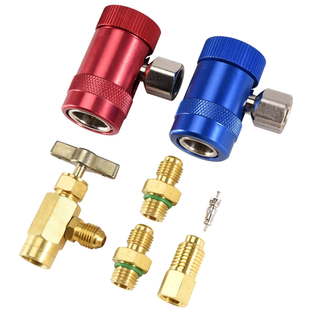 R1234YF Self-Sealing Can Tap with R134A Tank Adapter and R1234 Quick Couplers, for A/C RefrigerAnts Mainfold Gauge Set