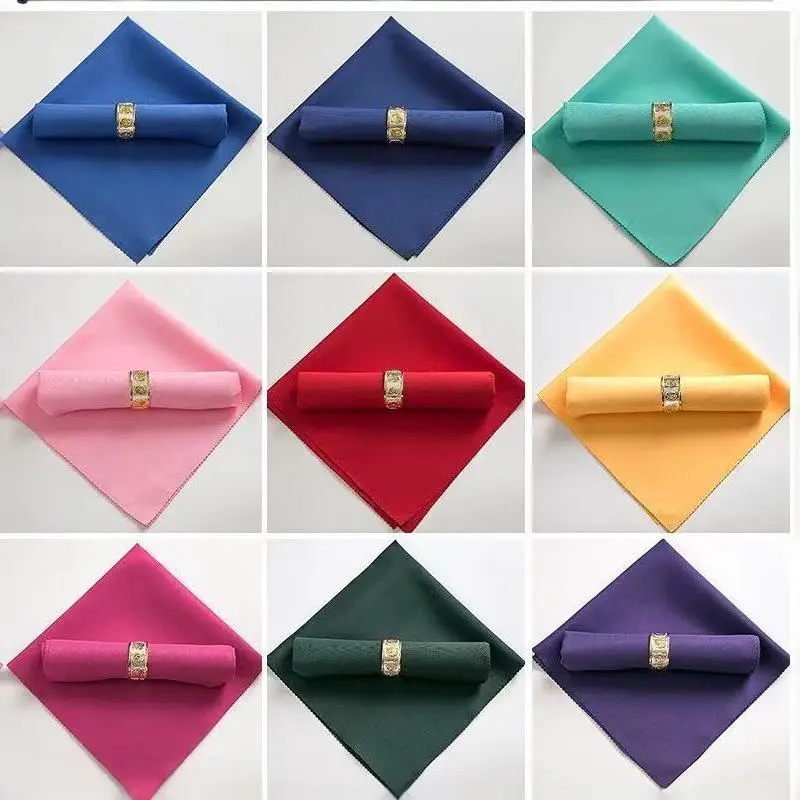 Soft Silk Feel Square Satin Napkins Reusable Durable Cloth Dinner Napkins for Holiday Party Family Gathering Table Decor