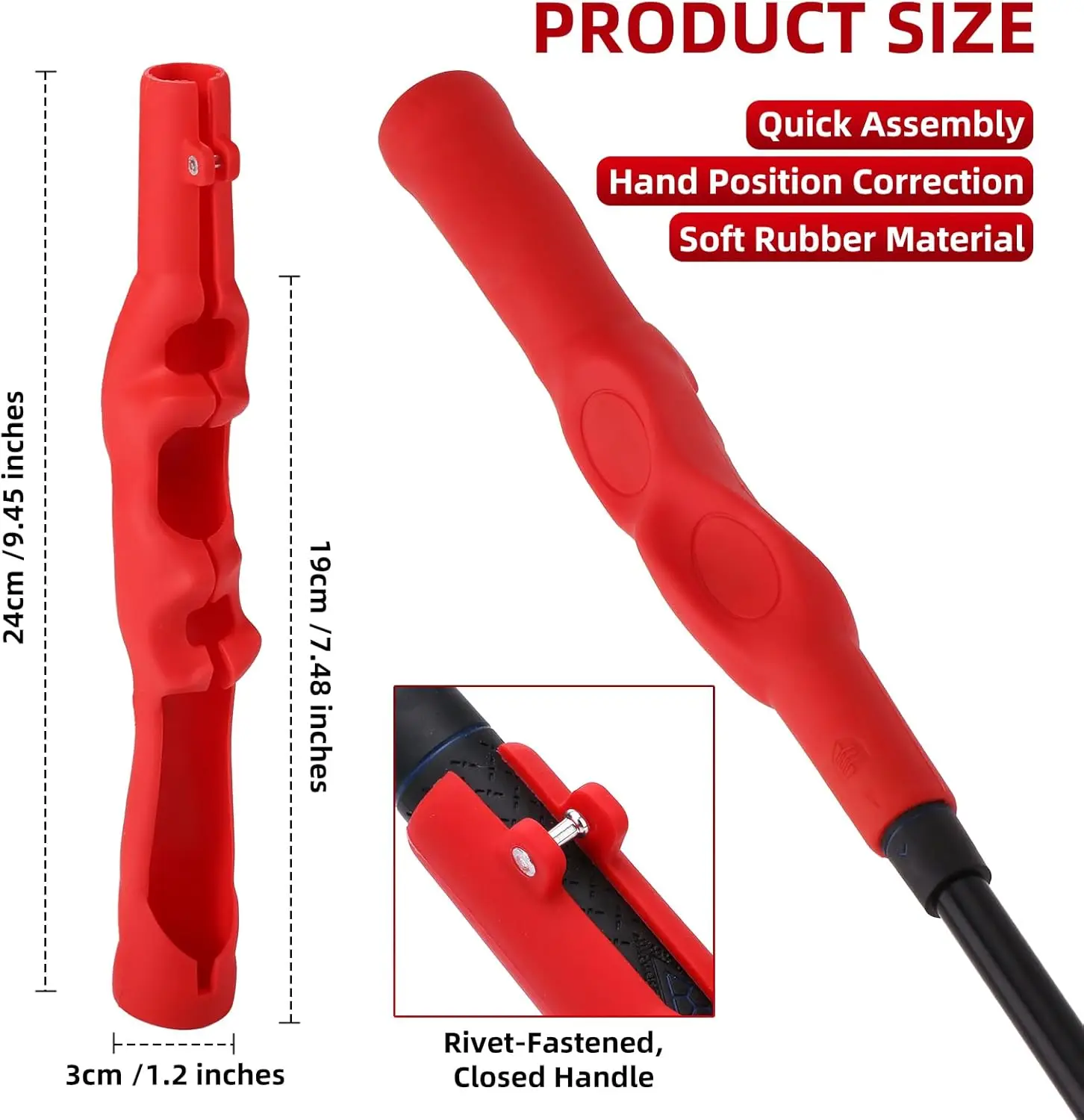 Golf Grip Trainer, Golf Grip Training Aid for Correct Hand Positioning, Removable Swing Grip for right Golfers