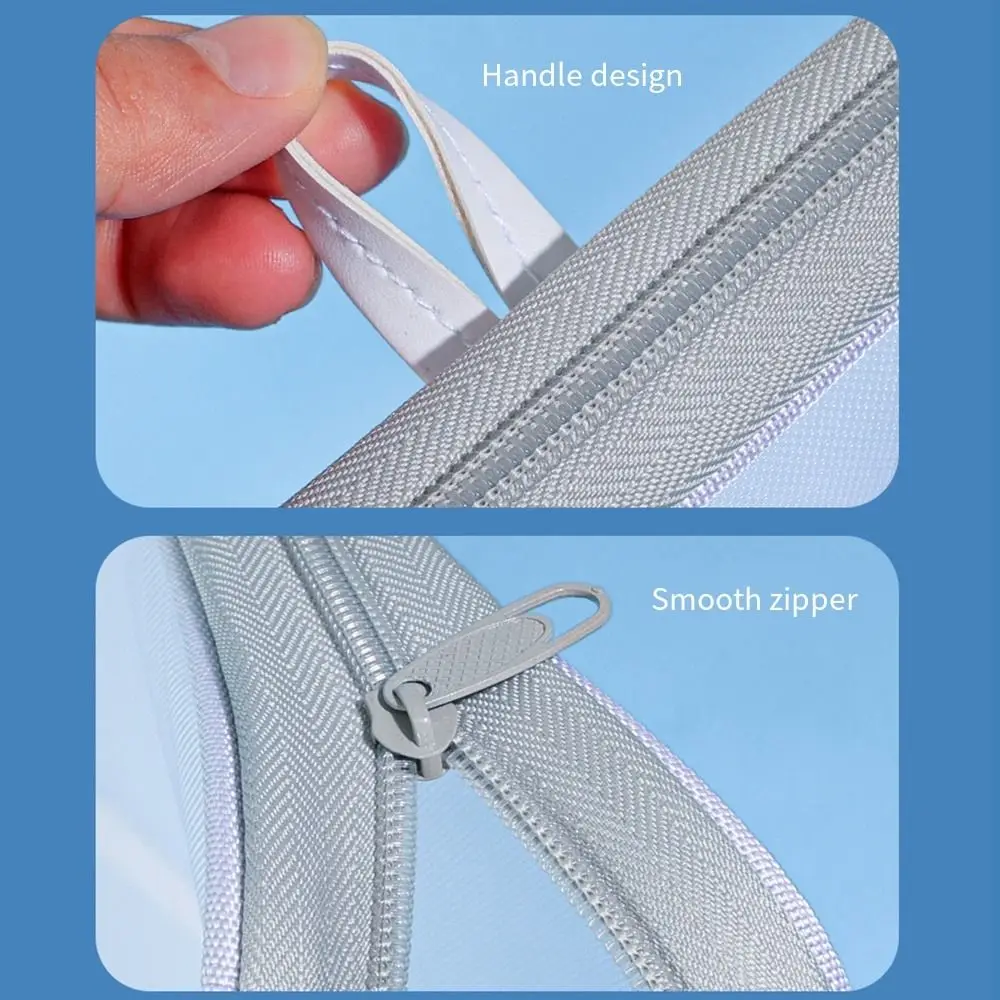 Bolsa portátil de malla con cremallera, archivador transparente grueso de gran capacidad, organizador de documentos impermeable y transpirable para viaje