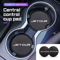 Carbon Fiber Car Coaster Mat Accessories for Jetour T2 X70 X90 X70S PLUS Dashing X-1 X95 L6 i-DM Water Cup Holder Pads Anti Slip