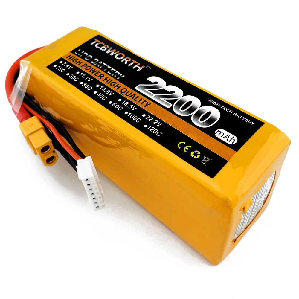 

6S Lipo Battery 22.2v 2200mAh 3300mah 5200mah 6000mah 60C 75C with XT90 EC5 connector for SAB helicopter WJ-700 800