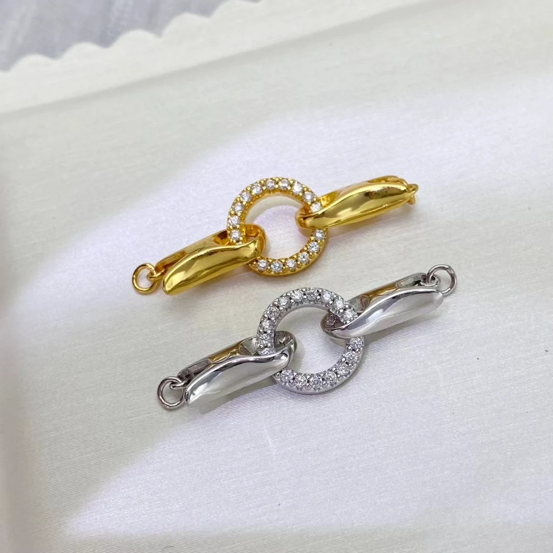 Wholesale DIY S925 Sterling Silver Necklace Bracelet Clasp Hook Accessories for 5-10mm Pearls 5pcs/lot