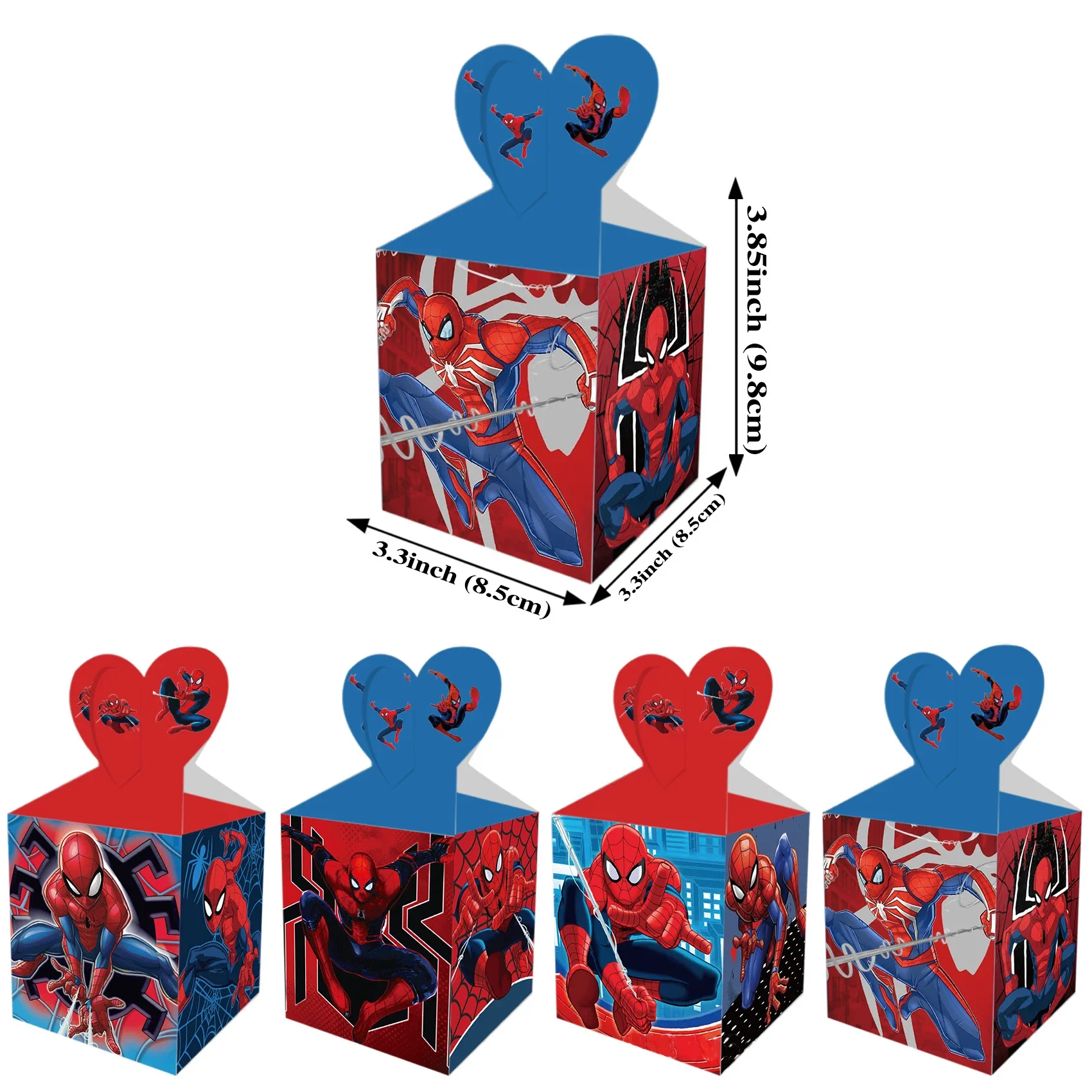 صواني تقديم الطعام الورقية من سبايدرمان صندوق الفشار سبايدرمان للأطفال الأولاد وحفلات أعياد الميلاد والوجبات الخفيفة والهدايا وحفلات استقبال المولود الجديد