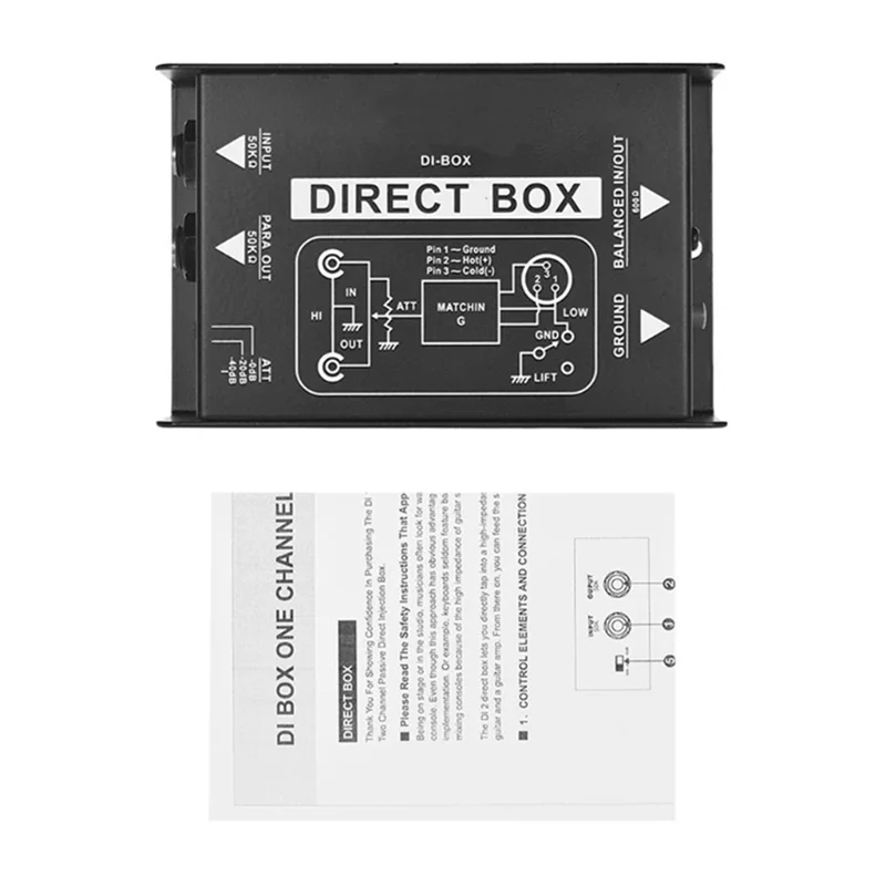 Y45A-Professional DIRECT BOX Single Channel Passive DI-Box Balanced & Unbalance Signal New