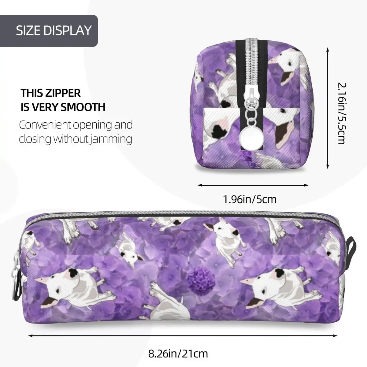 Phoebe Juniper Bull Terrier Dog Pencil Case Creative Pen Box Pencil Bags Student Students School Cosmetic Pencil Pouch