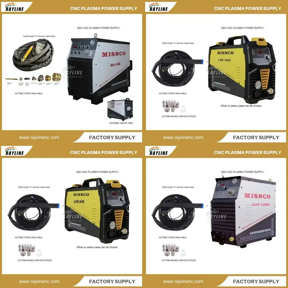 Fonte de Energia Plasma Misnco 60A 100A 120A 160A para Uso Industrial em Máquinas de Corte Plasma CNC 220V/380V Totalmente Metálica