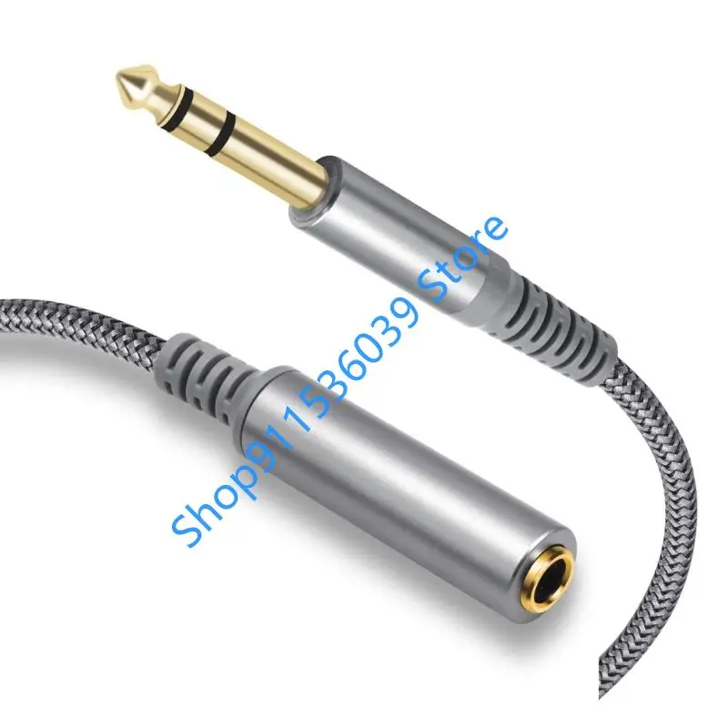 Cabo de extensão de áudio 200-600cm, 6.35mm, 1/4 polegadas, trs macho para fêmea, adaptador, cabo estéreo para fone de ouvido, microfone, amplificador, mixer
