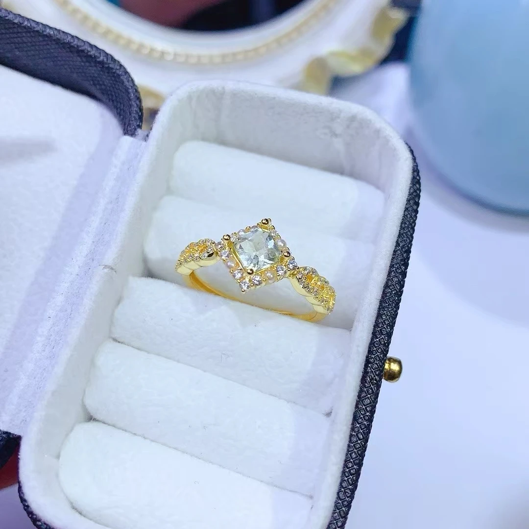 KJJEAXCMY High quality Natural Tourmaline Ring S925 Silver Inlaid Simple Women's Jewelry Support testing Birthday present