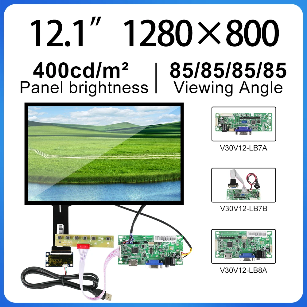 

12.1 Inch LVDS LCD Screen EV121WXM-N10 Resolution 1280*800 Brightness 400 Contrast 1200:1 Industrial LCD Display with Touch