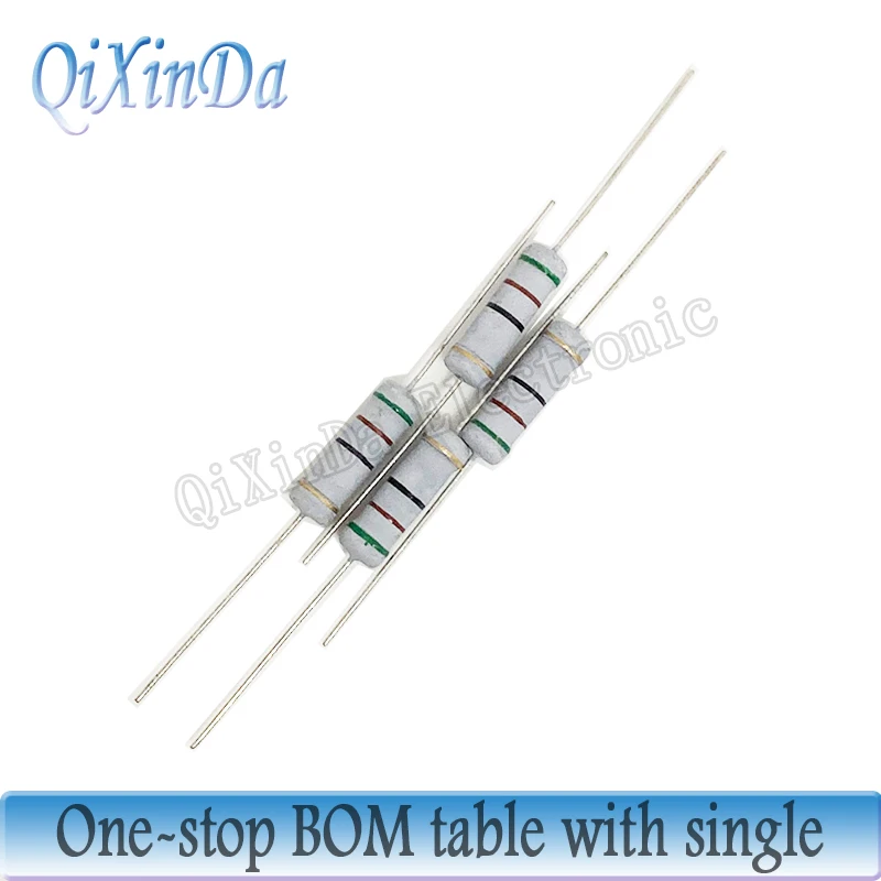 20PCS 2W 5% Carbon Film Resistor 0.1 0.5 1 4.7 10 47 470 560 750 120K 200K 1K 68K 1M ohm Resistance Carbon Film 0.1R - 820K ohm
