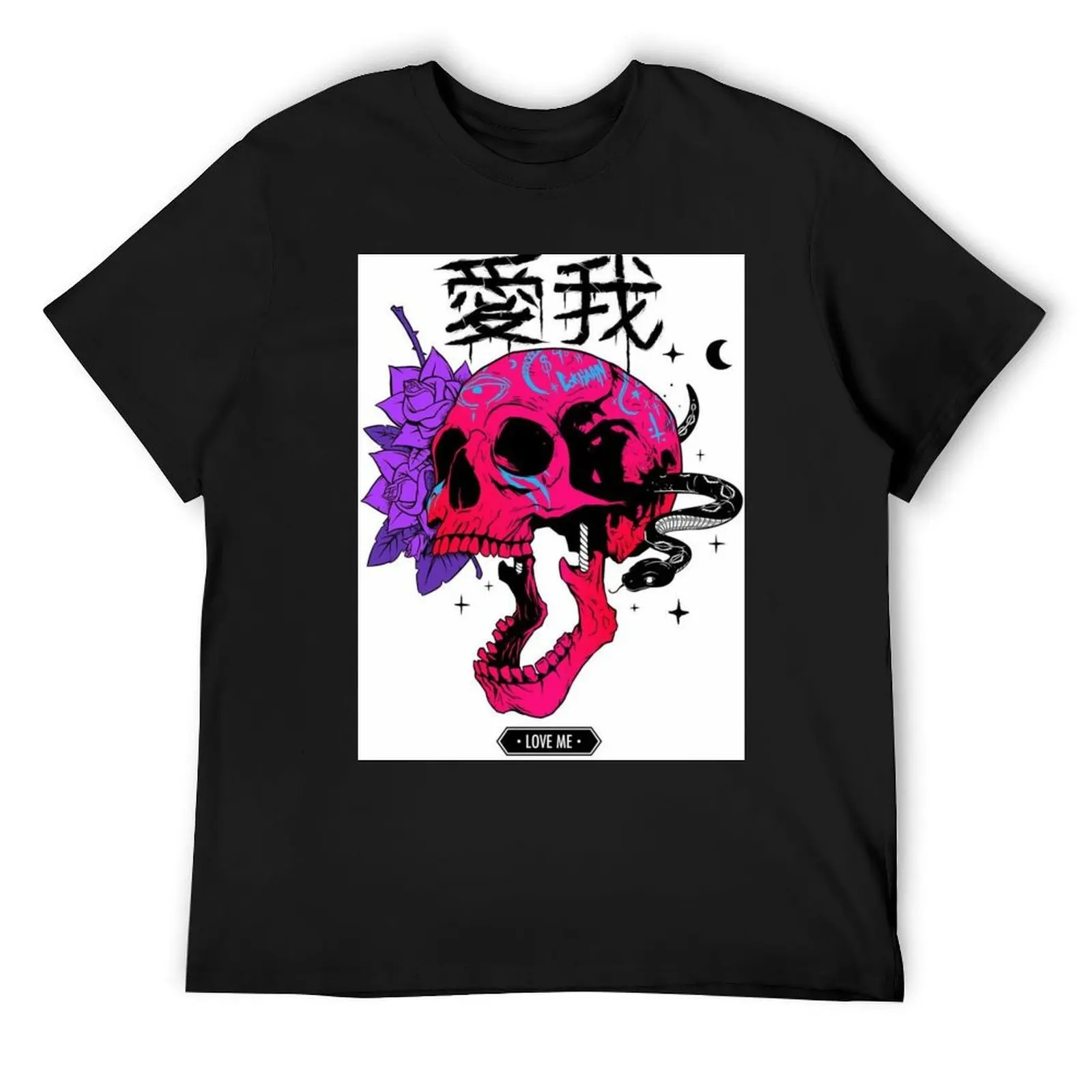 

skull and roses T-Shirt Funny t-shirt anime figures Funny t-shirts summer shirt men graphic t shirts