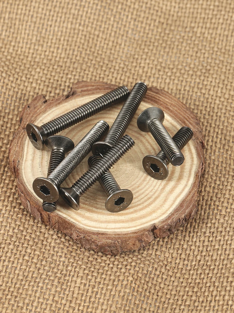 M2 M2.5 M3 M4 M5 M6 10.9 Grade Carbon Steel Black Nickel DIN7991 Hexagon Hex Socket Flat Head Countersunk Screw Furniture Screws