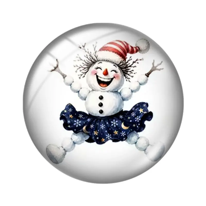 Christmas Winter Snowman  12/18/20/25mm glass cabochon  bracelet pendant rings for jewelry demo earrings back Making findings