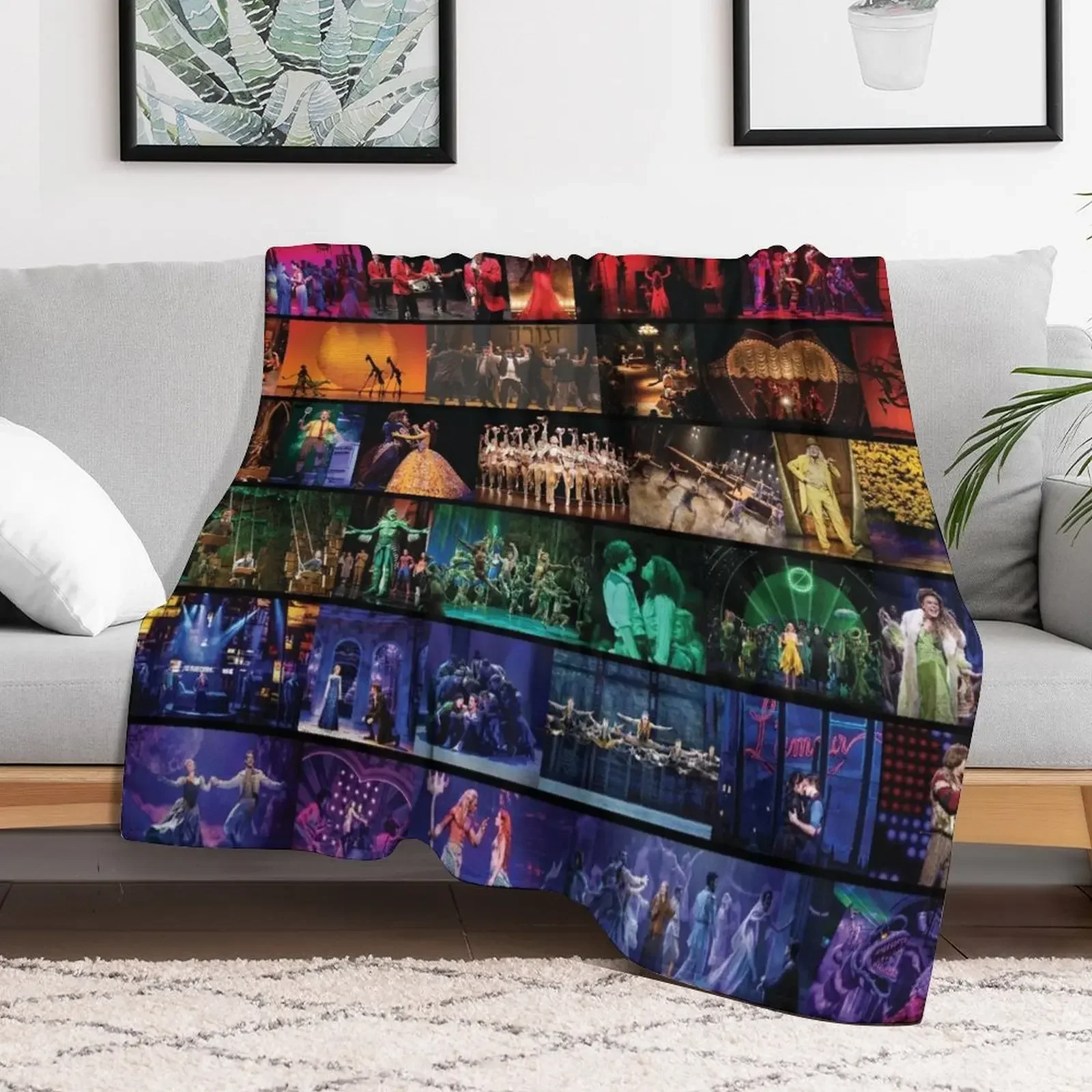 Rainbow Collage of Broadway Sows Throw Blanket Bed Bed Fashionable warm winter Luxury Designer Blankets