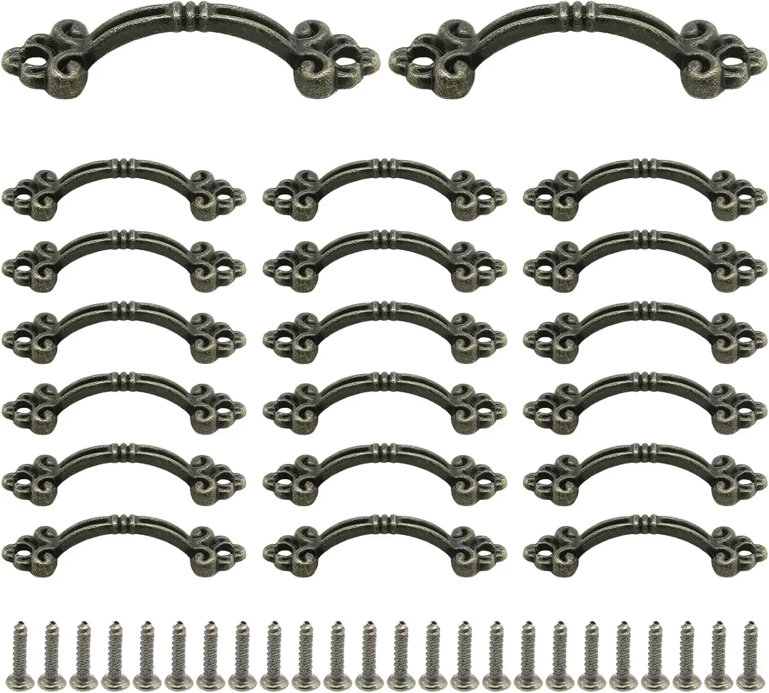 

20Pcs Bronze Mini Drawer Handles, Zinc Alloy Vintage Decorative Pulls Barn Door Handles for Cabinet, Drawer and Closet(1.54 Inch