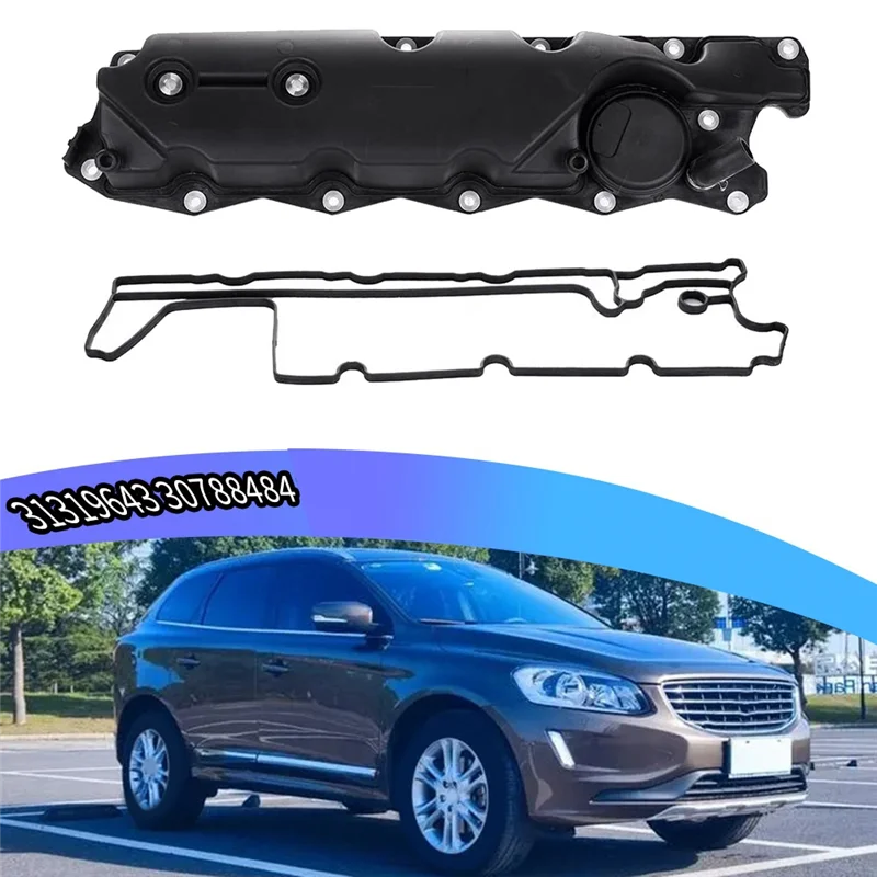 

Discount-1 Piece Engine Valve Cover With Gasket Black ABS For Volvo XC60 XC70 XC90 S80 V70 3.2L