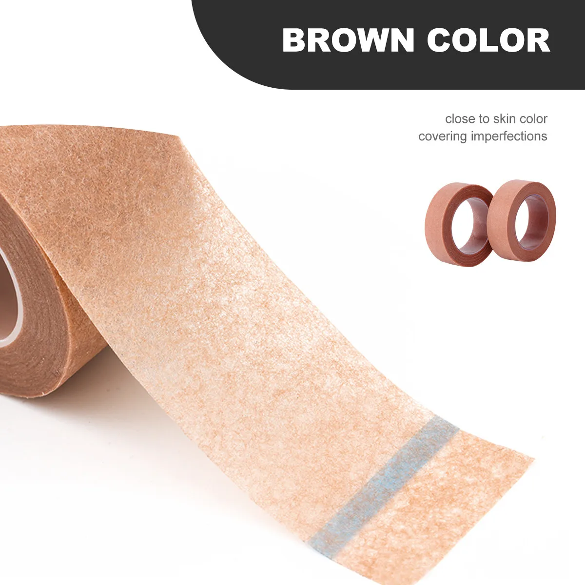 2pcs Fiber Tape Eyelash Grafting Brown Adhesive Strip Beauty Salon Supplies Lash Isolation Tool Upper Lower Eyelashes Sticky view 3