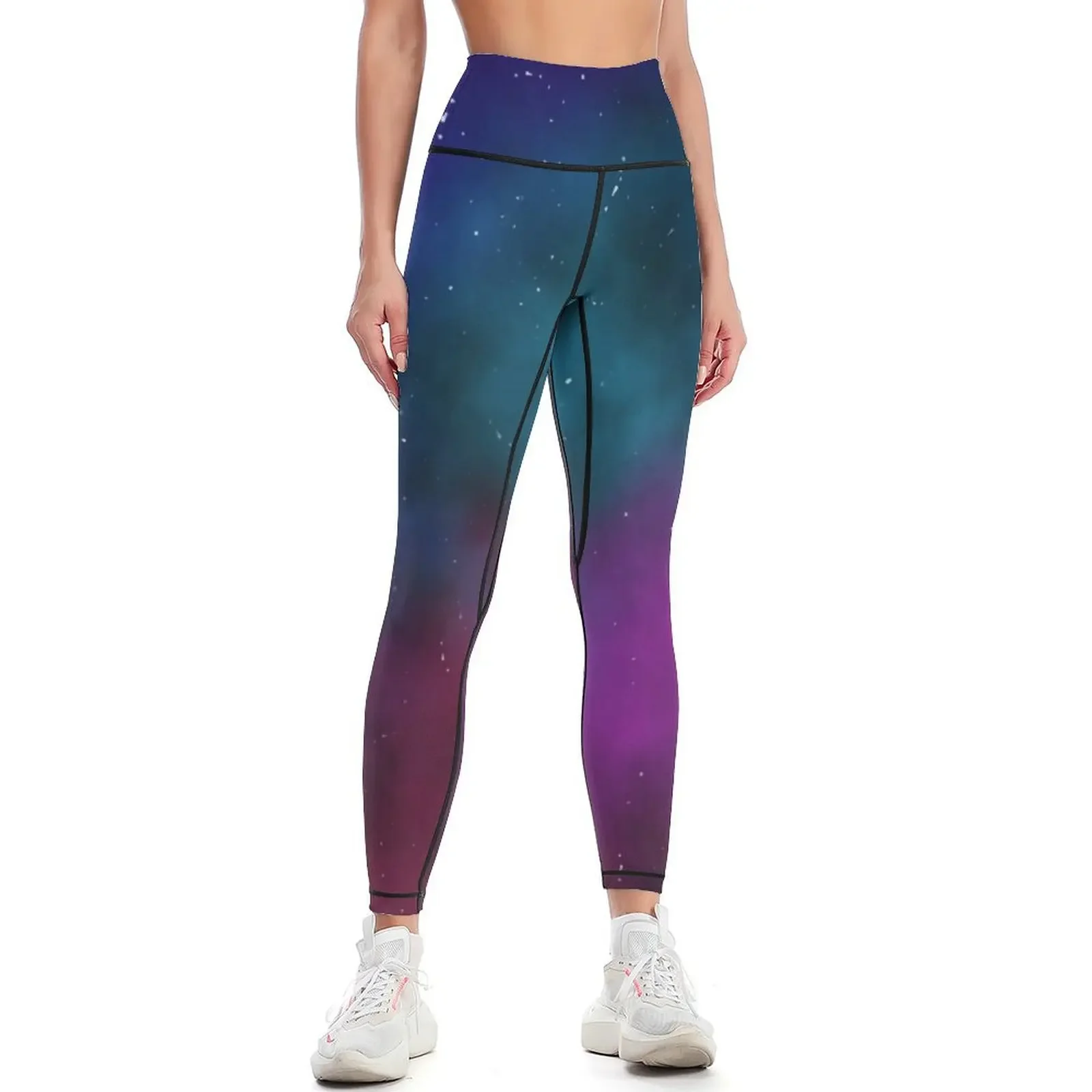 

Abstract Colorful Nebulae With Little Stars And Planets Leggings exercise clothing for Golf wear sports for gym Womens Leggings
