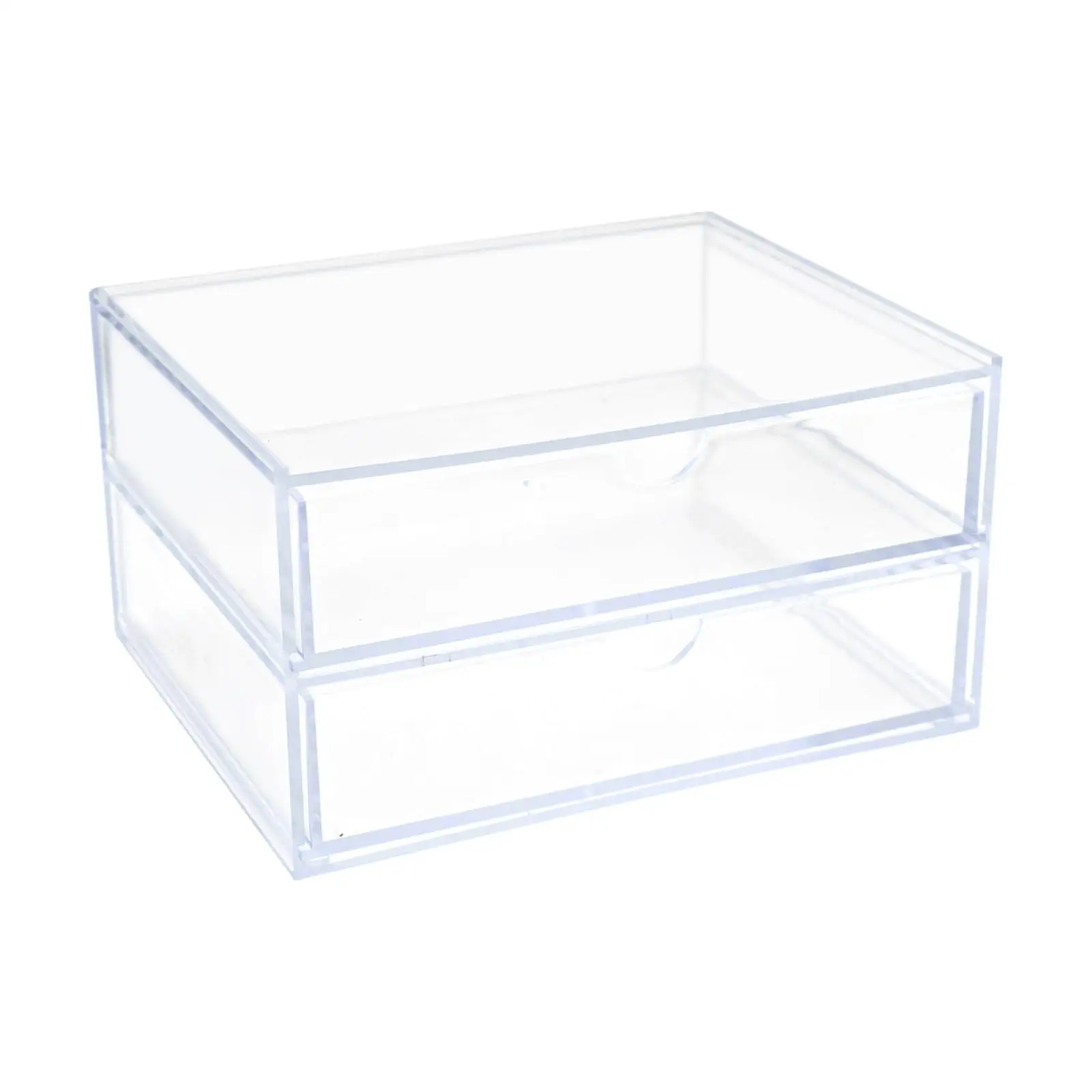 Detachable Acrylic Nail Polish Storage Box for Cosmetics Lipstick Organizer with 2 Drawers Vanity Counter Shelf