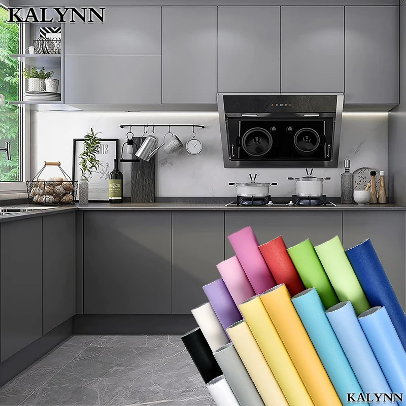 Vinyl Self-Adhesive Wallpaper,Colour Contact Paper Waterpoof Peel and Stick Wall Paper,Kitchen Countertop Cabinet Wall Sticker