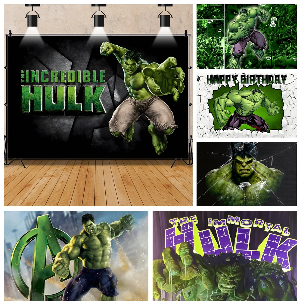 

Marvel Superhero Hulk The Avengers Boys Kids Room Gifts Birthday Party Backdrop Custom Decor Photography Studio Props Background