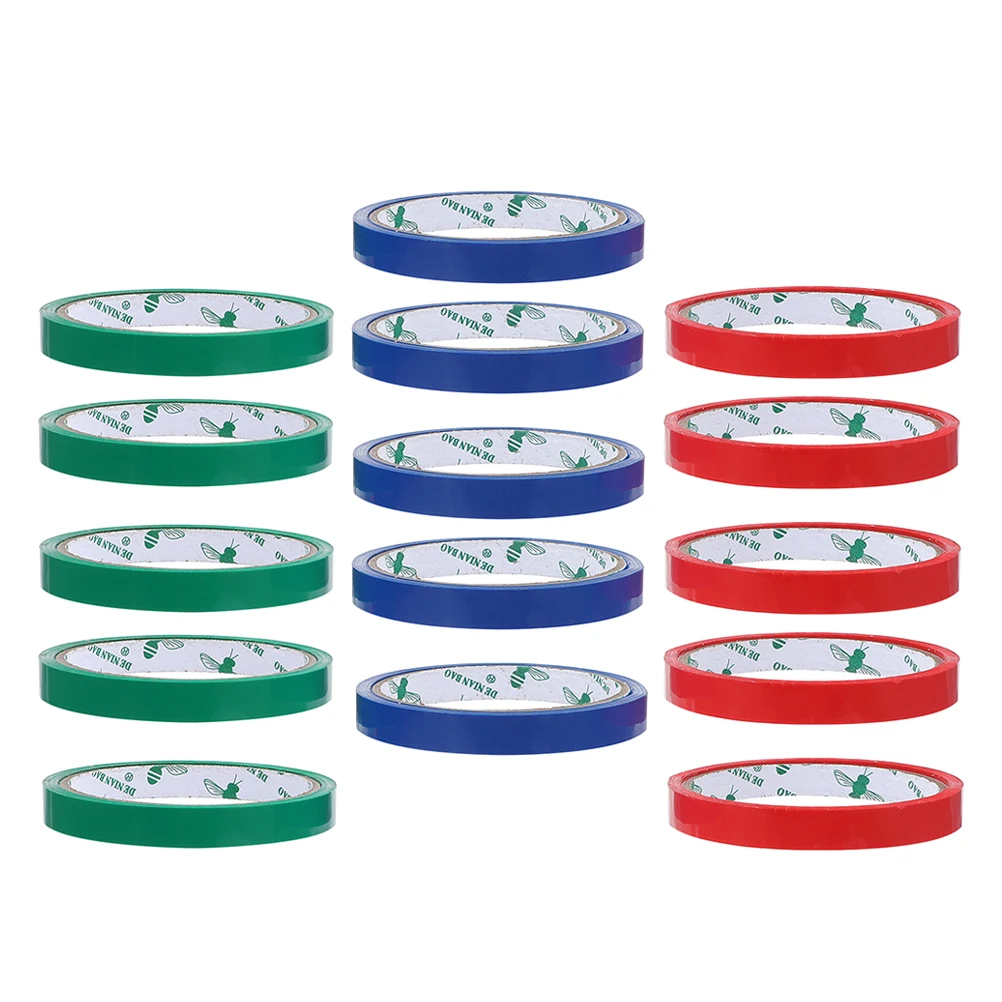 

15 Rolls 12mm Sealing Tape Bag Sealer Machine Red Blue Adhesive Packing Tapes Mailing Storage Candy Packaging Thick
