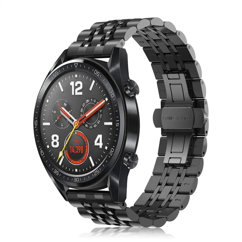 Compatible with Huawei Watch GT 2 Band 22mm Stainless Steel Metal Replacement Wrist Strap for Huawei Watch GT Active Bracelet