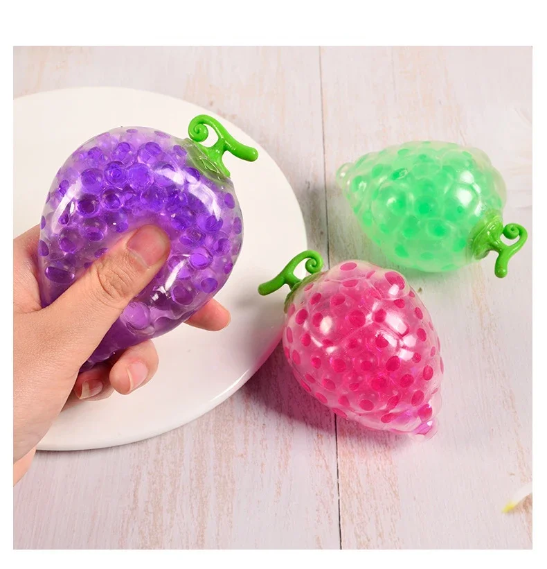 Creative New Release Beads Grape Simulation Fruit Grape Color Beads Decompression Release Ball Toy