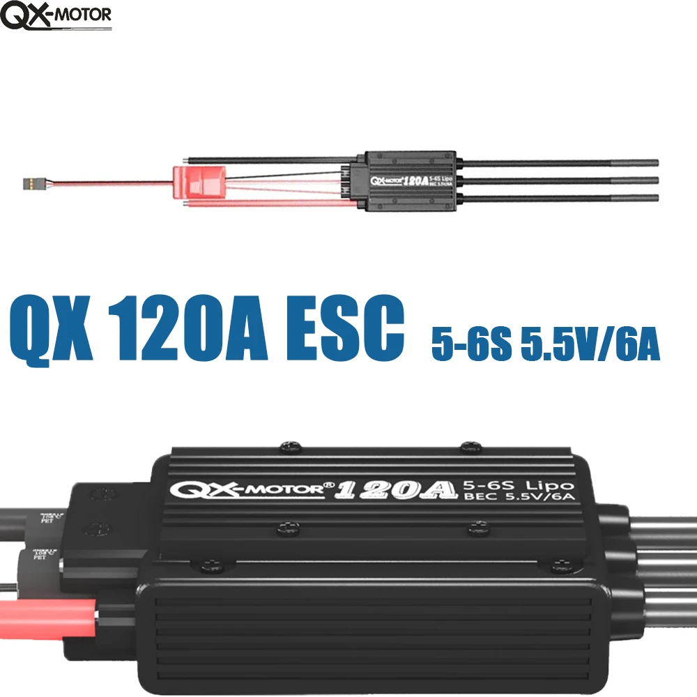 QX-Motor Lite-32 120A ESC 5-6S Electronic  5.5V 6A BEC For Fixed Wing Aircraft Helicopters 80mm EDF