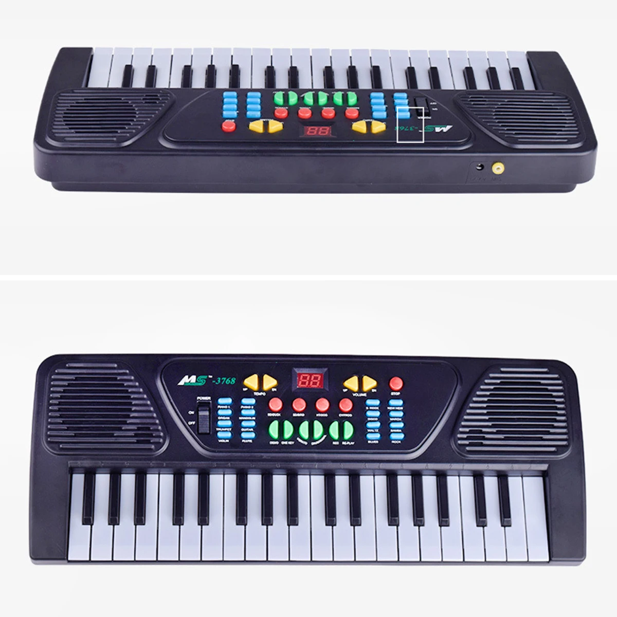 

Electronic Organ 37 Key Kids Toy Instrument with Microphone 8 Tones Rhythms Adjustable Volume Child Educational Gift