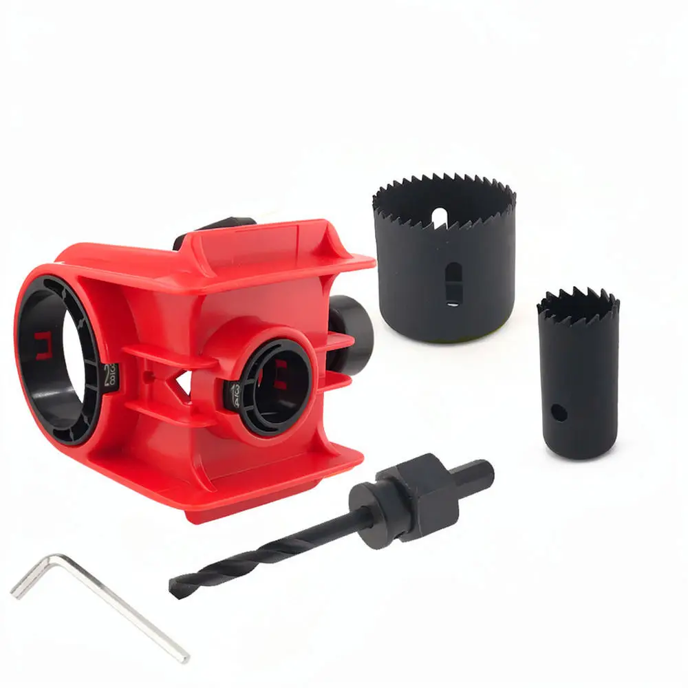 Carpentry Door Lock Installation Template Kit Hole Drilling Locator Woodworking Tool Durable Handheld Drill Guide
