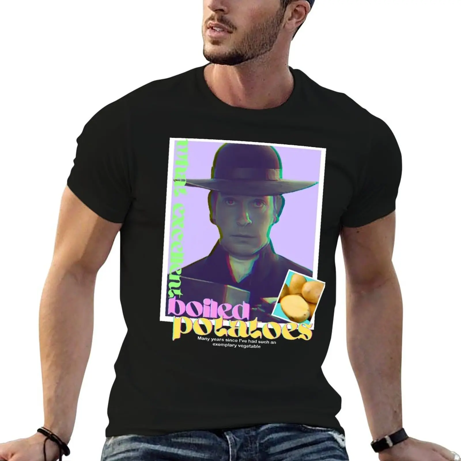 Jane Austen Boiled Potatoes T-Shirt Casual All Match Tee Shirt for Men