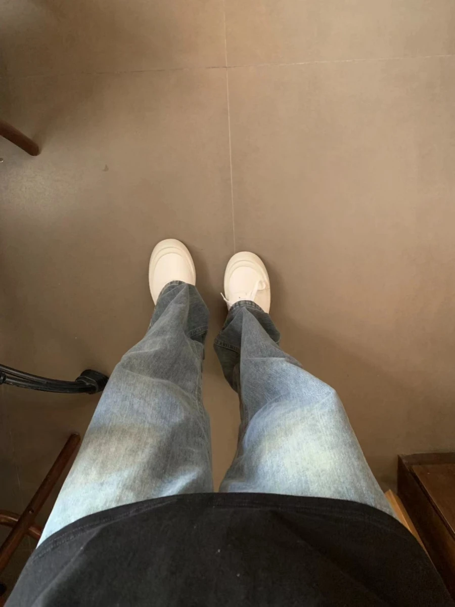 

American Retro Wide Leg Men's Jeans High Street Loose Straight Casual Pants Drapey Versatile Floor-Length Trousers