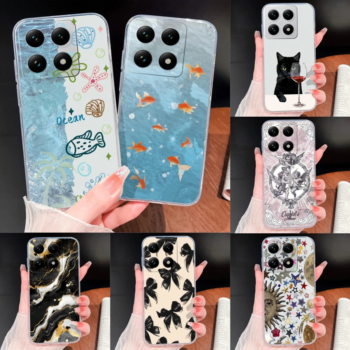 

For Xiaomi 15T 14T Pro Phone Case Lovely Fish Patterns Soft TPU Clear Silicone Bumper For Xiaomi 15TPro 14 T Lightweight Funda