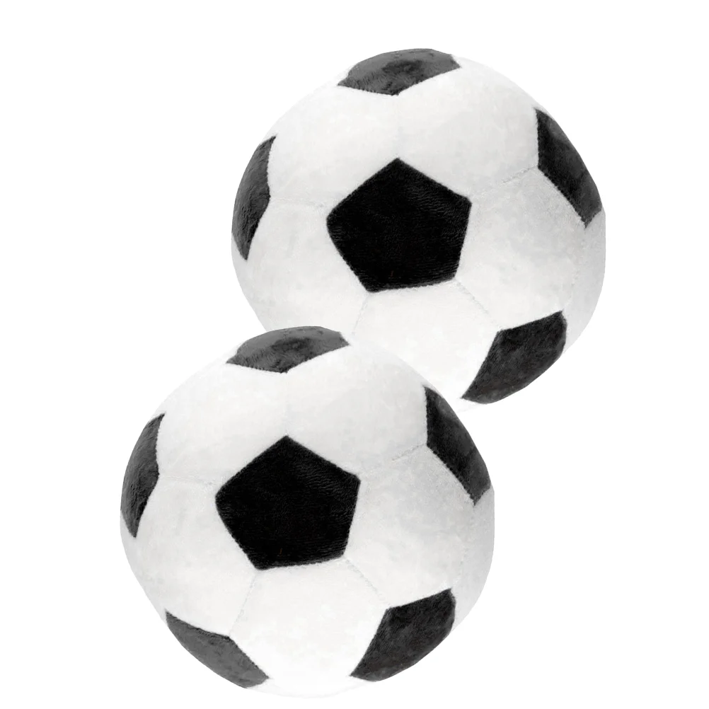 

2 Pcs Football Sports Plush Toy Spherical Soccer Pp Cotton Pillow Child Balls